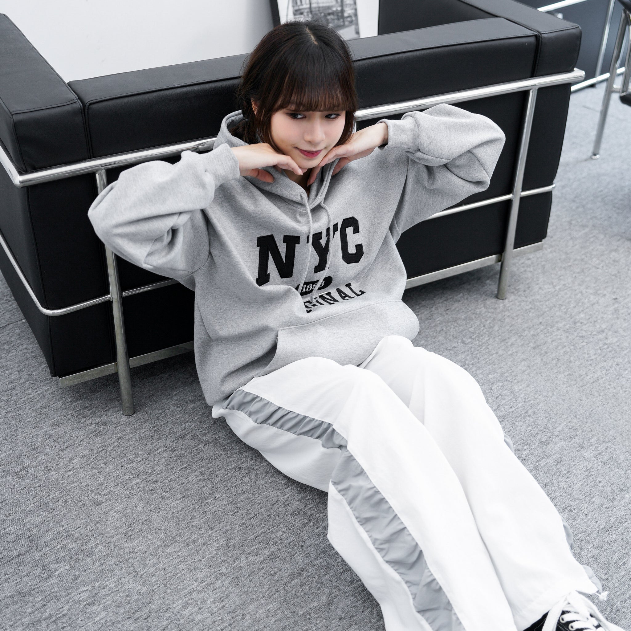 [UNISEX] SIDE SHIRRING NYLON BANDING PANTS/ 3色