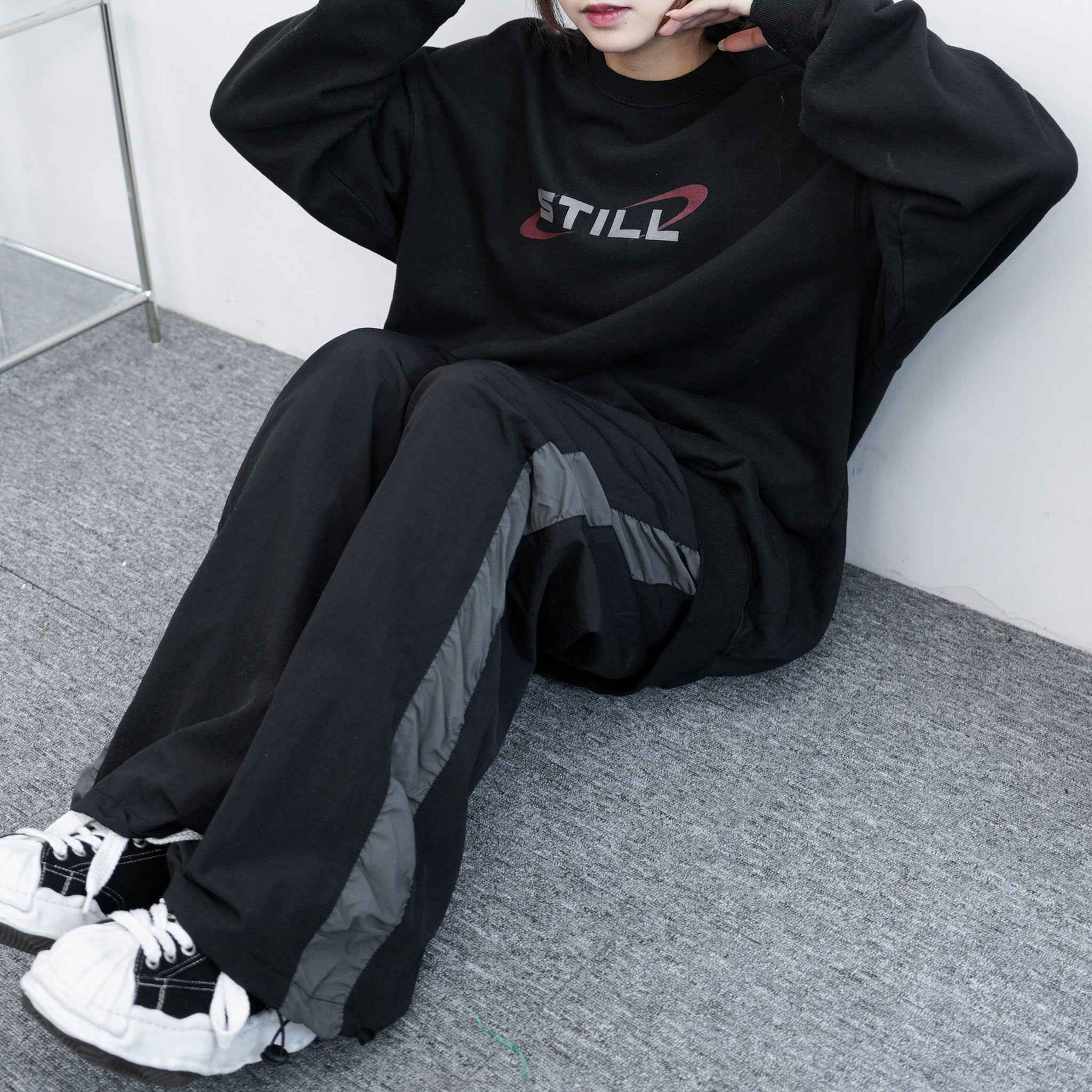 [UNISEX] SIDE SHIRRING NYLON BANDING PANTS/ 3色