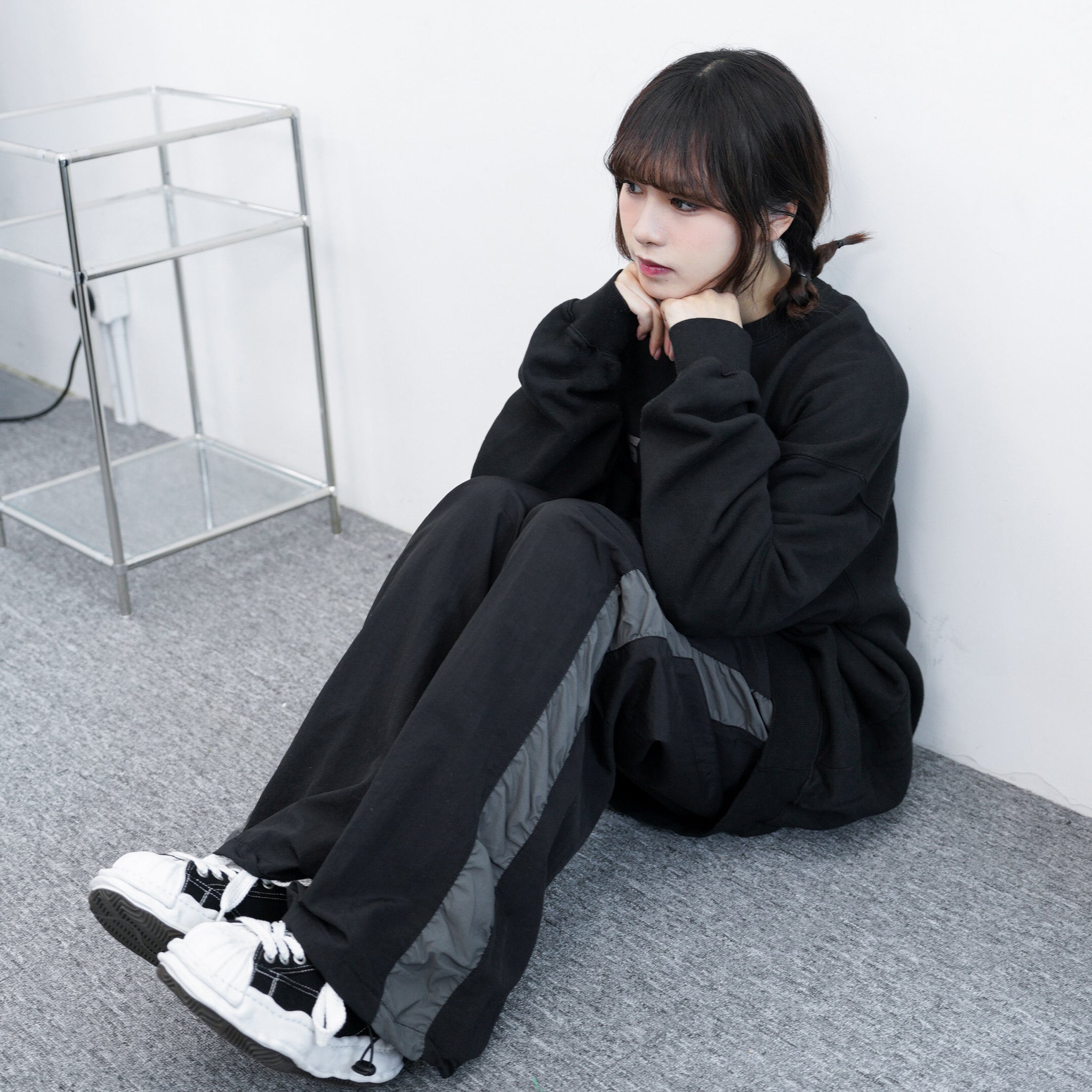 [UNISEX] SIDE SHIRRING NYLON BANDING PANTS/ 3色