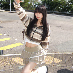 PIGMENT FRINGE RUFFLE SKIRT PANTS/ 2色