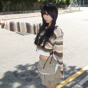 PIGMENT FRINGE RUFFLE SKIRT PANTS/ 2色