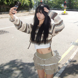 PIGMENT FRINGE RUFFLE SKIRT PANTS/ 2色