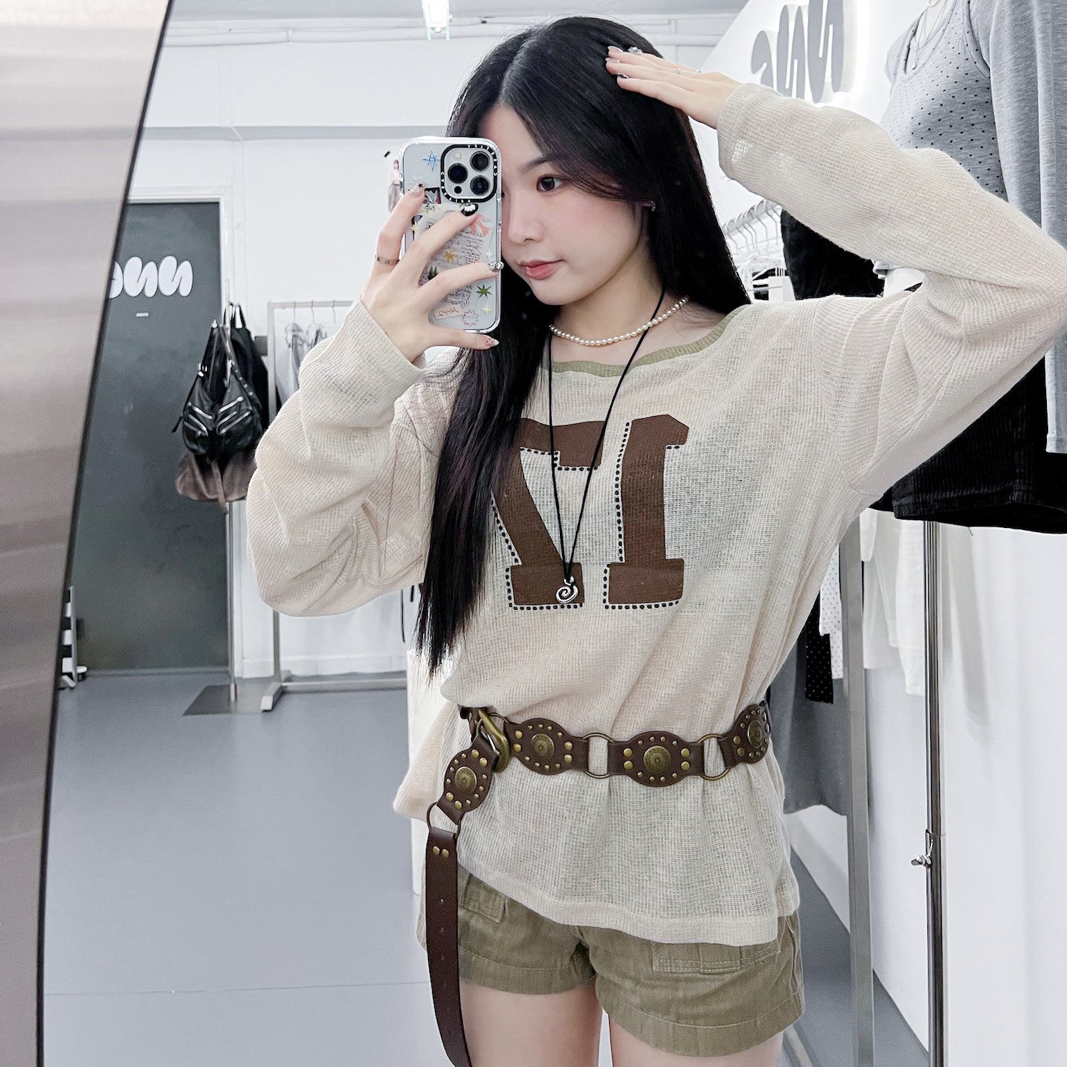 17 ONE OFF SHOULDER  OVERFIT KNITWEAR/ 2色