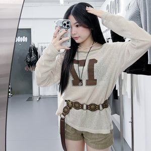 17 ONE OFF SHOULDER  OVERFIT KNITWEAR/ 2色