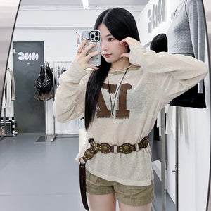 17 ONE OFF SHOULDER  OVERFIT KNITWEAR/ 2色