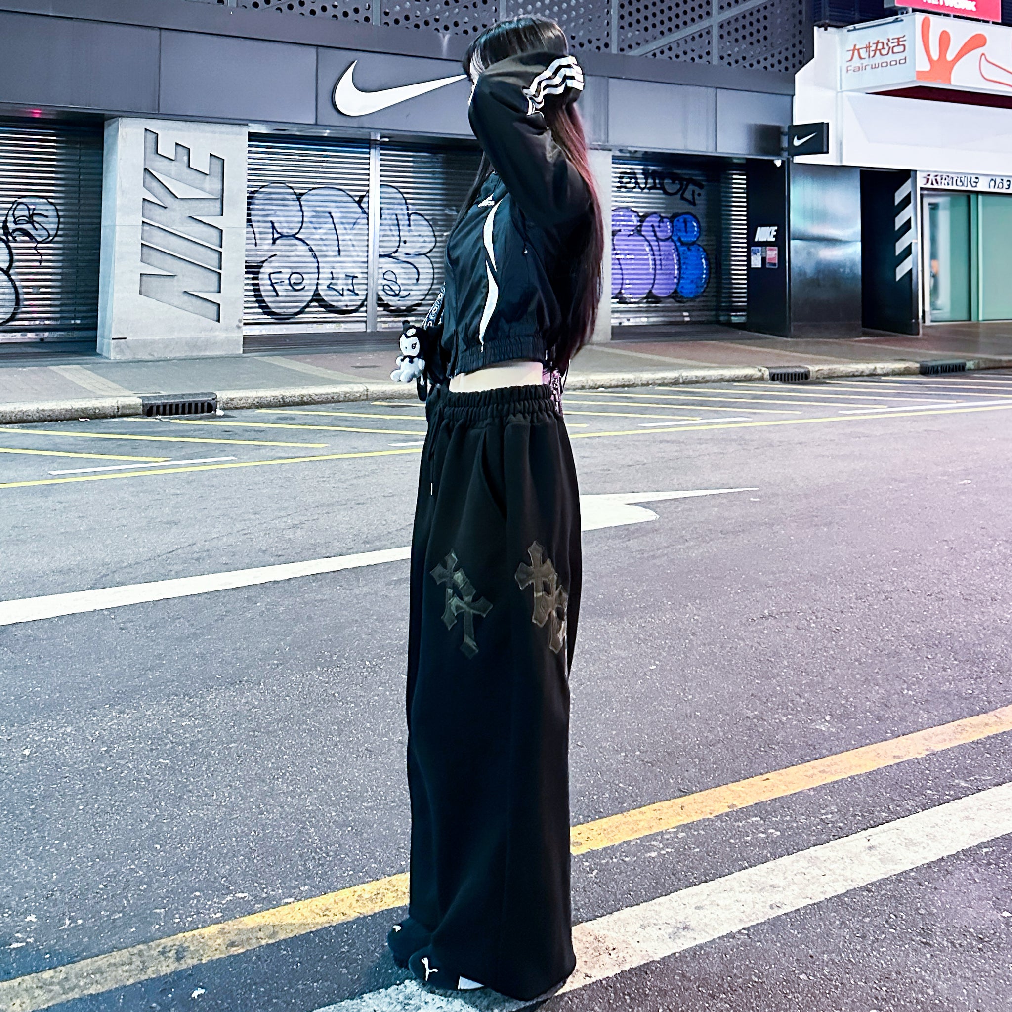 [UNISEX] CAMOUFLAGE HOLY CROSS SWEATPANTS/ 2色