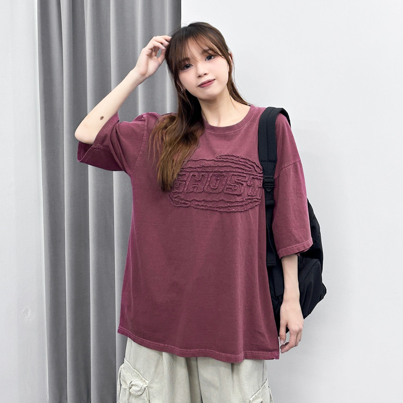 [UNISEX] 刺繡3D GHOST OVERSIZE TEE/ 3色