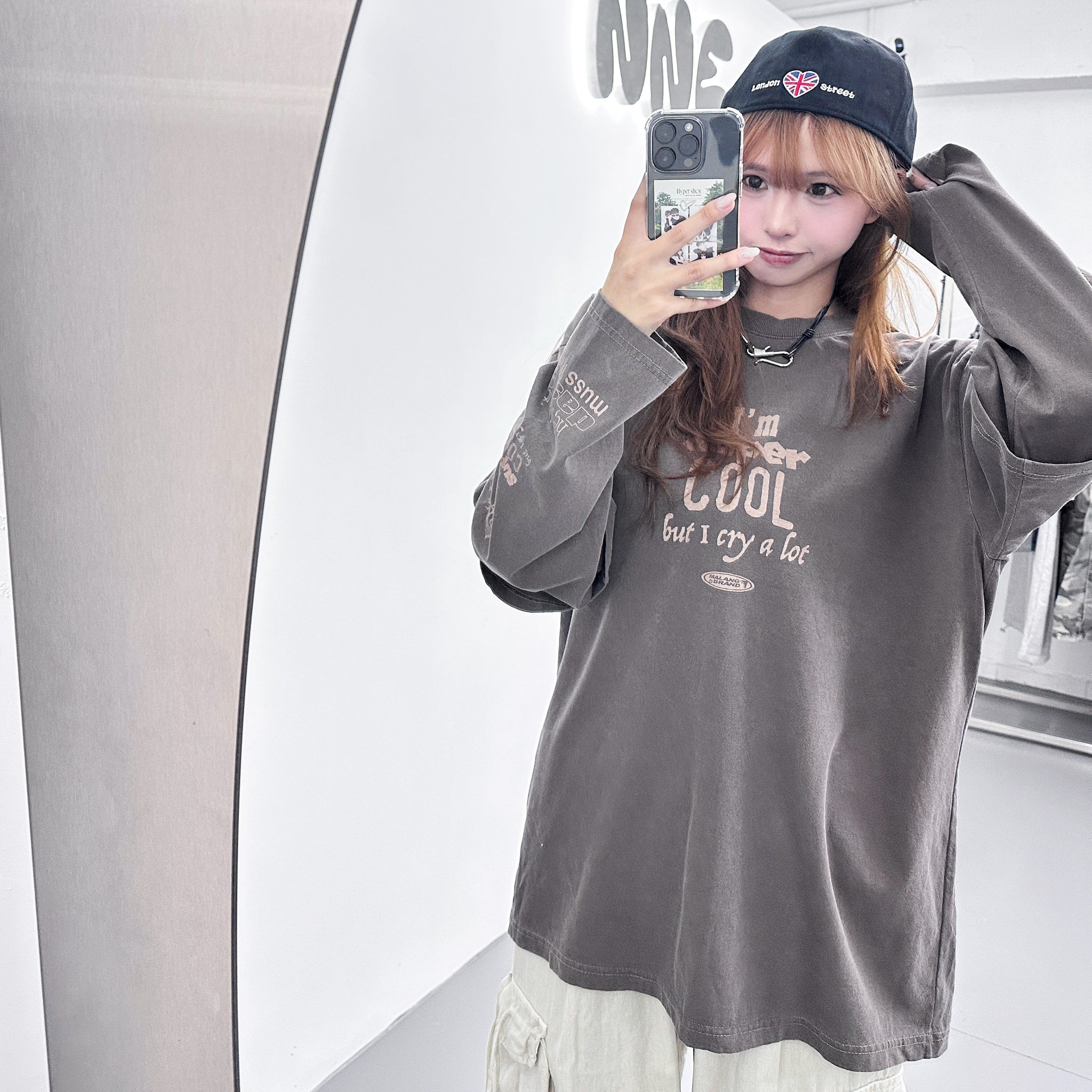 [UNISEX] 水洗假兩件I'M SUPER COOL BUT I CRY A LOT/ 2色