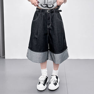 [UNISEX] 不褪色! ROLLED BERMUDA DENIM PANTS/ 1色