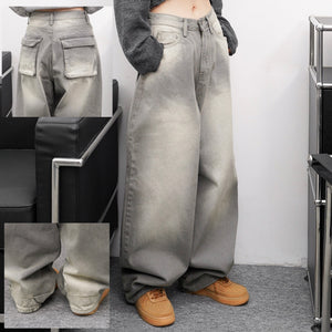 [摺邊褲腳] BALLOON POCKET DENIM PANTS/ 1色