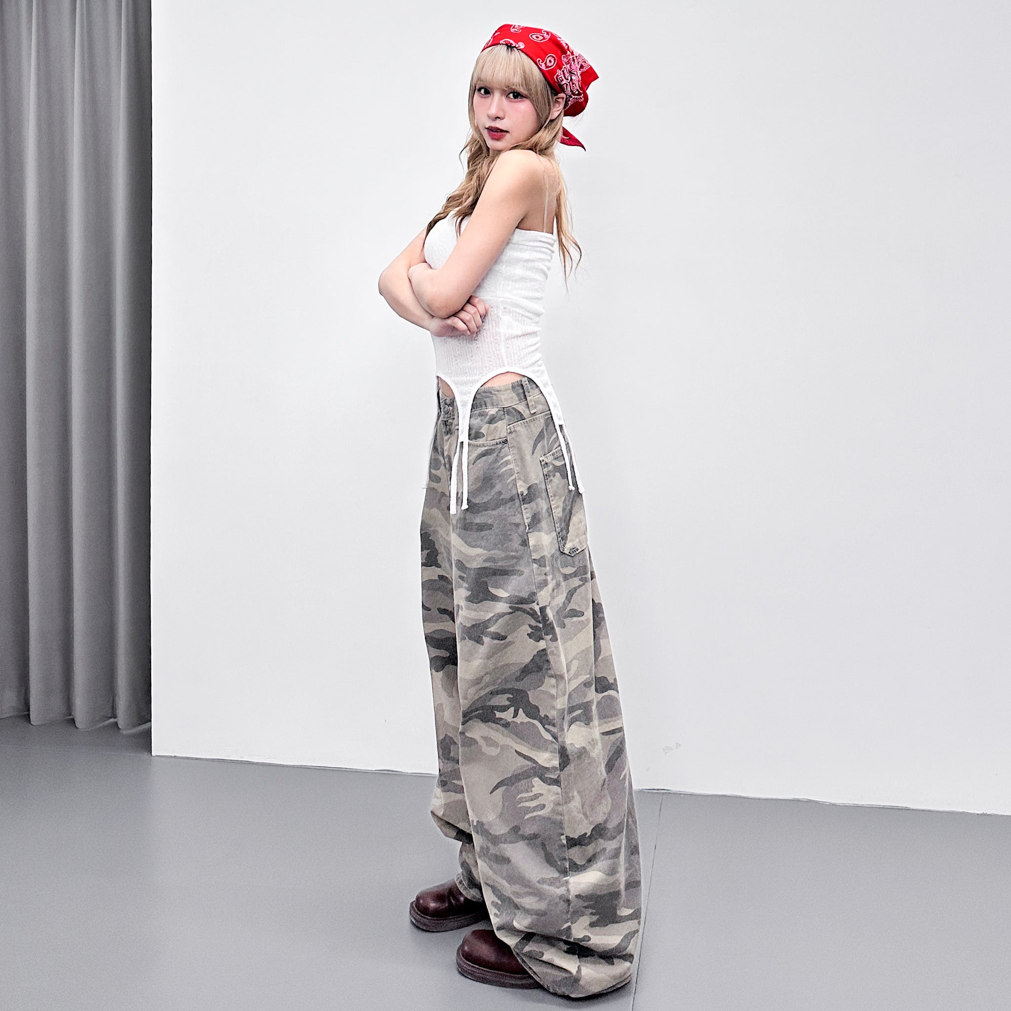 [2WAY: TANK TOP& STRAPLESS CROP TOP]  SEE- THROUGH TOP/ 1色