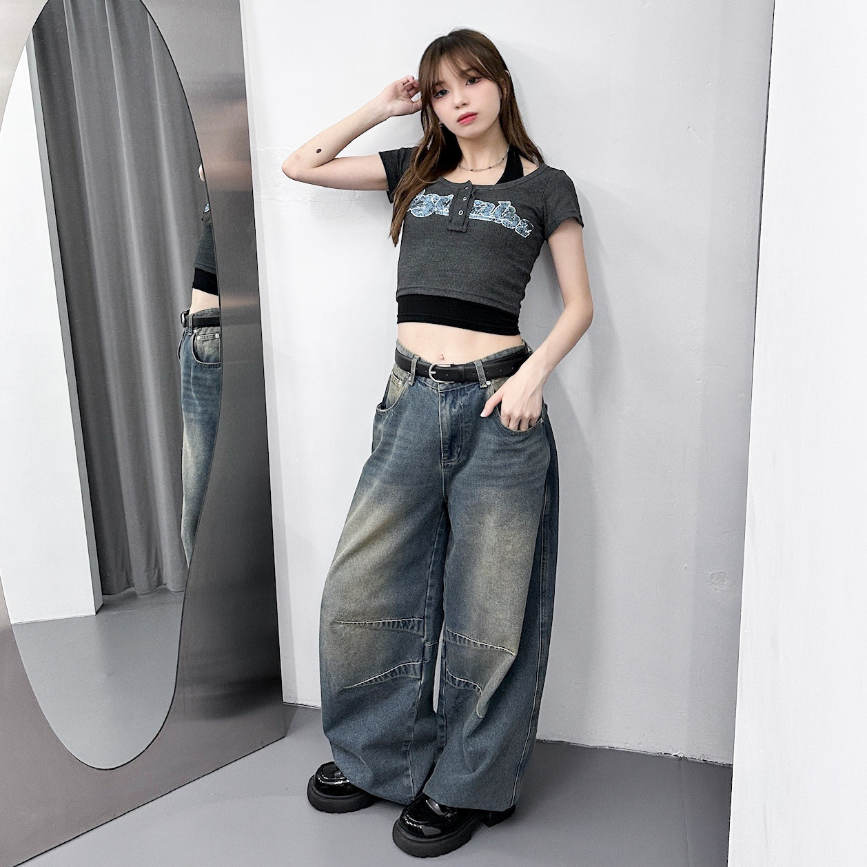 [UNISEX彎刀褲] VINTAGE SCIMITAR DENIM PANTS/ 2色