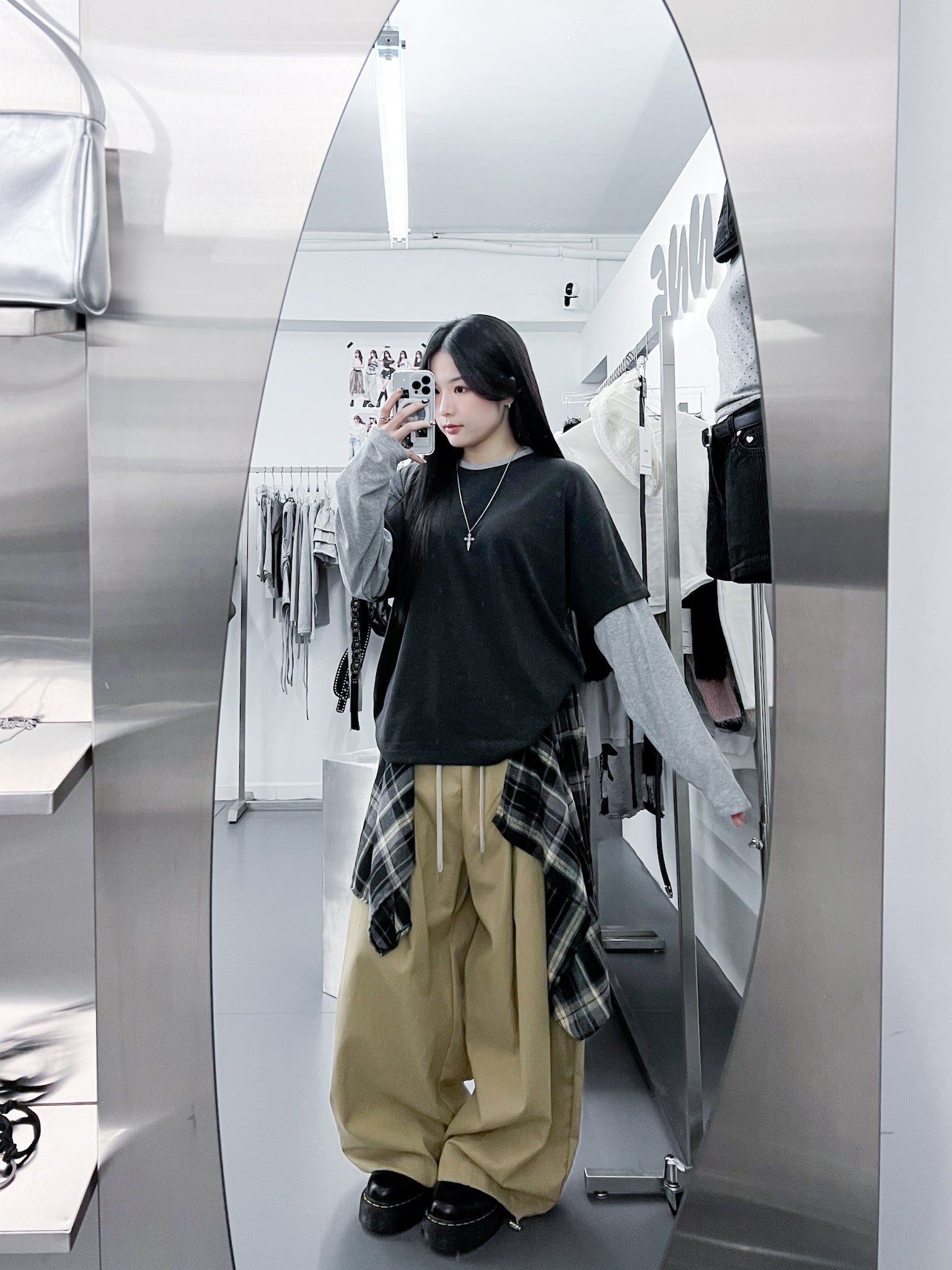 [UNISEX] 層次穿假兩件拼色長袖/ 2色