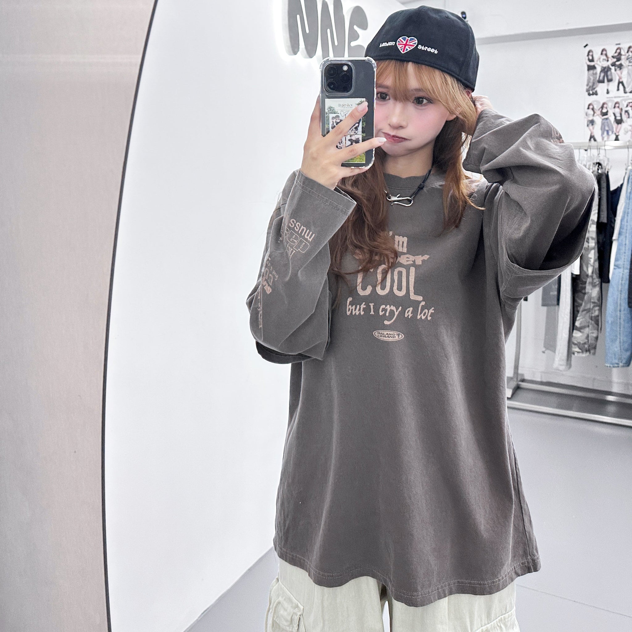 [UNISEX] 水洗假兩件I'M SUPER COOL BUT I CRY A LOT/ 2色