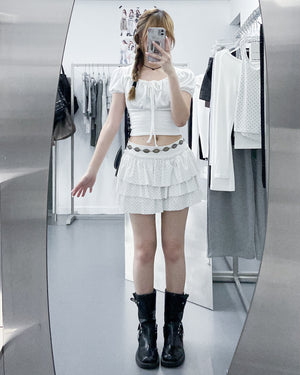 DOT DOT RUFFLE SKIRT PANTS/ 3色
