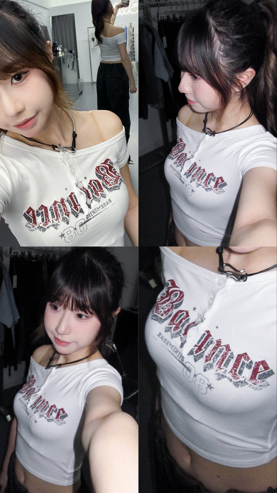JENNY OFF SHOULDER CROP TEE/ 2色