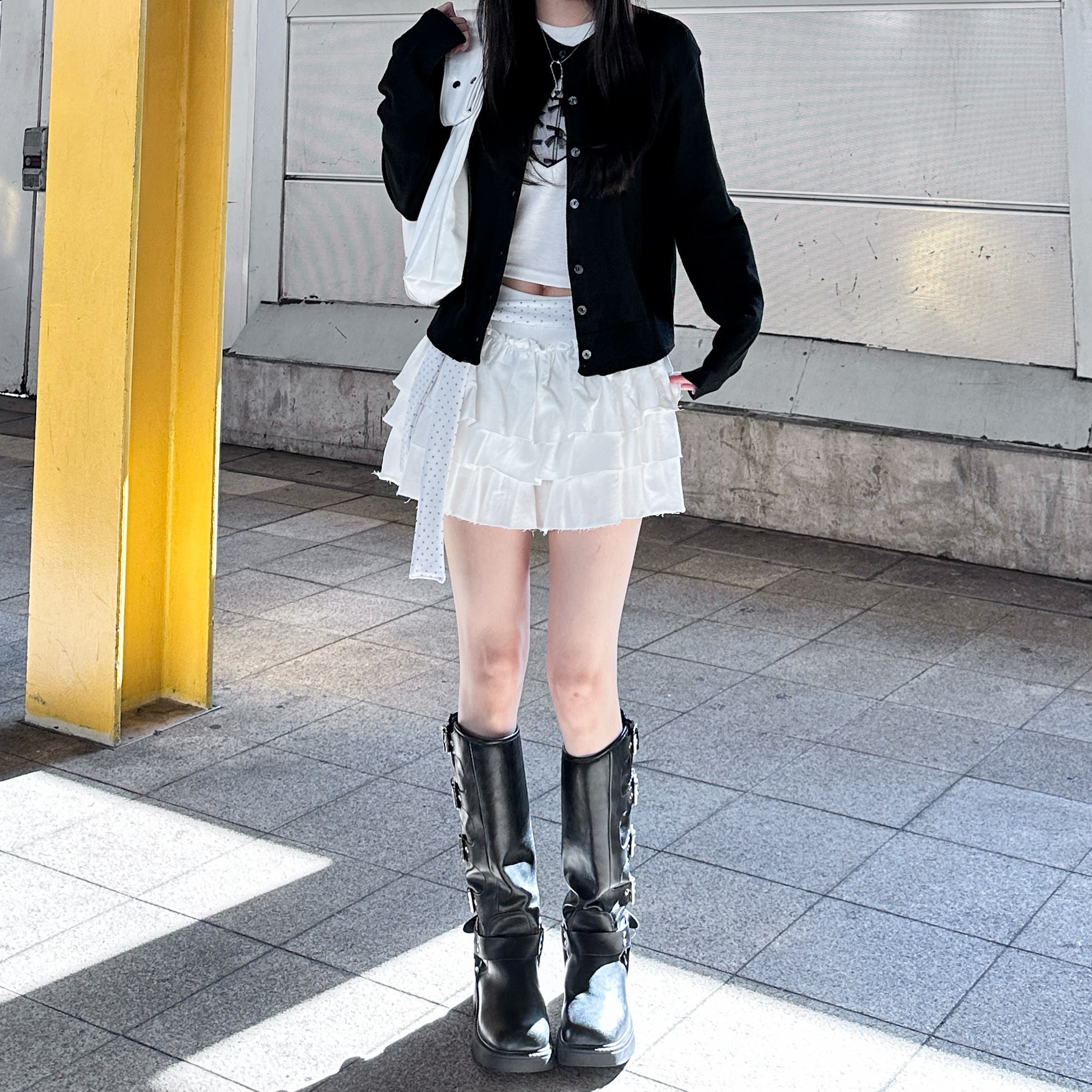 JULIA SEMI-CROP KNIT CARDIGAN/ 2色