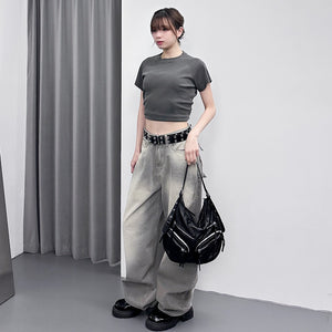 [冰感彈力MAX] PIGMENT SEMI-CROP TEE/ 1色