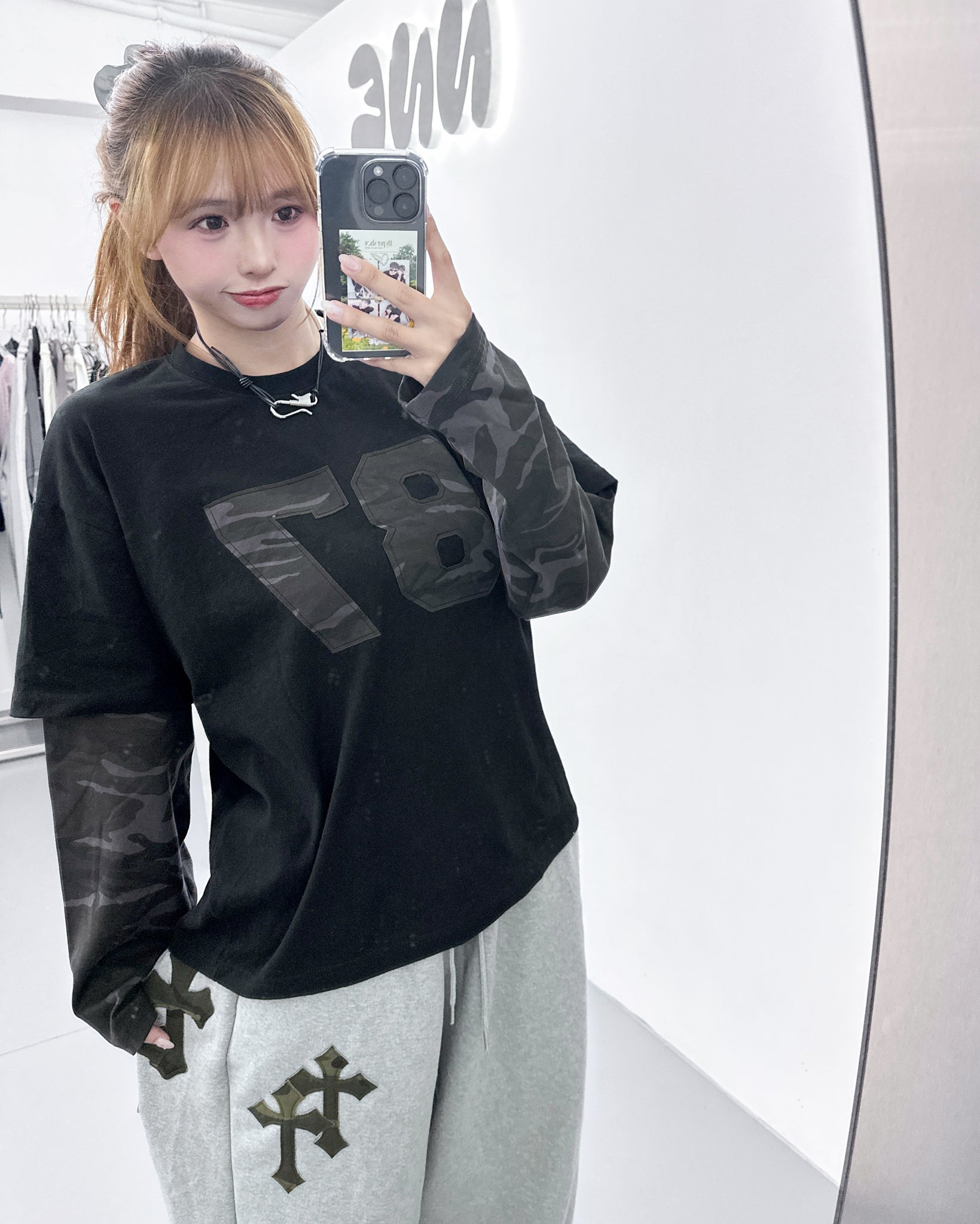 [UNISEX] 層次穿假兩件87 CAMOUFLAGE LONG SLEEVE/ 1色