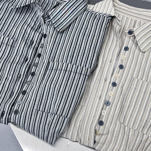 [一衫兩穿] 2WAY STRIPED SHIRT/ 2色