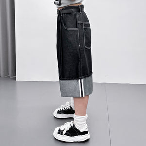[UNISEX] 不褪色! ROLLED BERMUDA DENIM PANTS/ 1色