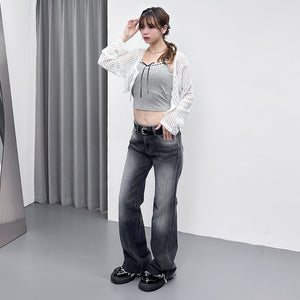 [HOT] BUTTON NET CARDIGAN/ 2色