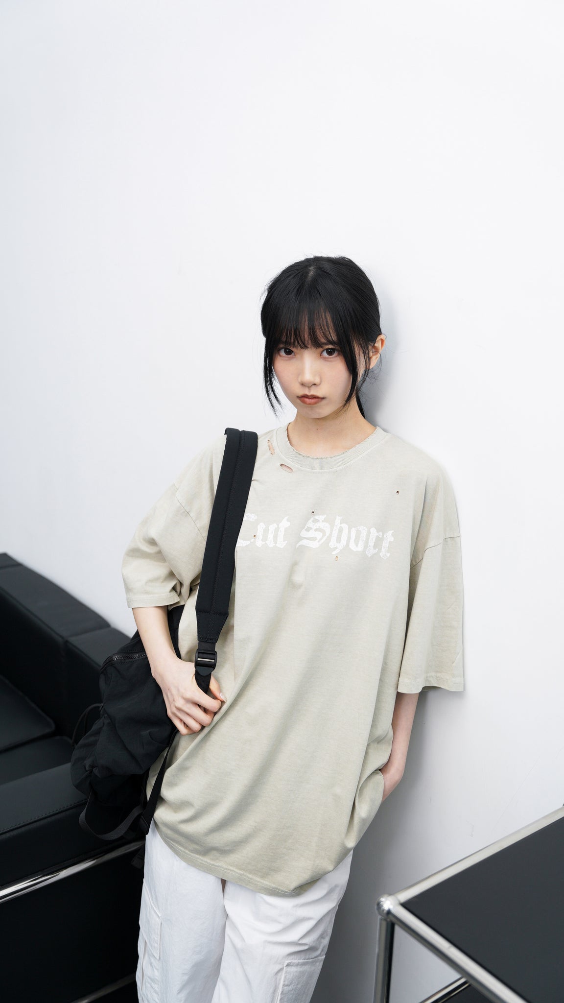 [UNISEX] DAMAGE  PIGMENT T-SHIRT/ 2色