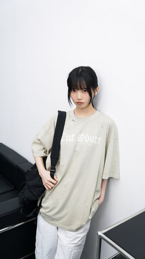 [UNISEX] DAMAGE  PIGMENT T-SHIRT/ 2色