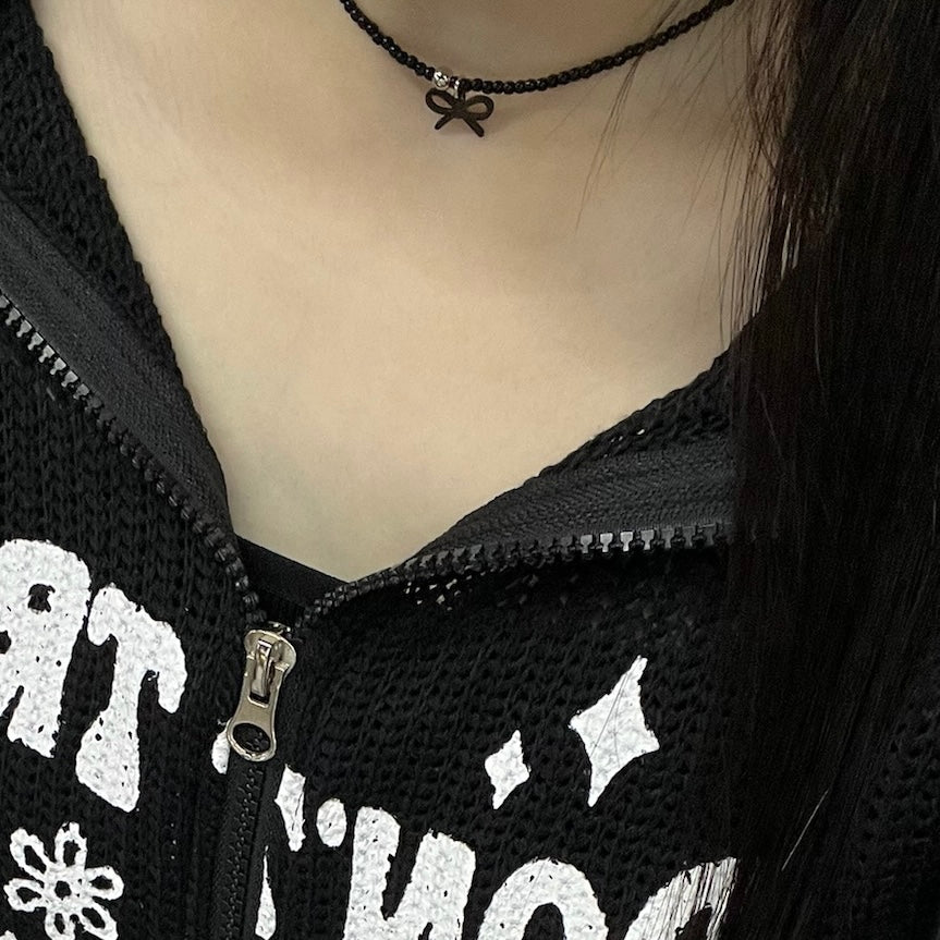 BLACK RIBBON NECKLACE/ 1色