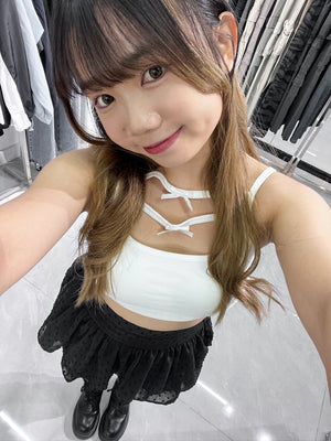 [HOT] 高質款! 2 RIBBONS CAMI TOP (Built-in Cap)/ 2色