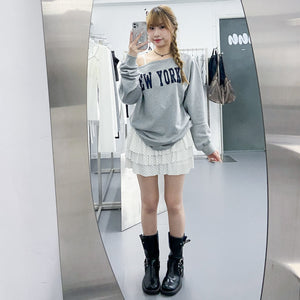 NEW YORK BOAT-NECK OFF SHOULDER SWEATSHIRT/ 1色