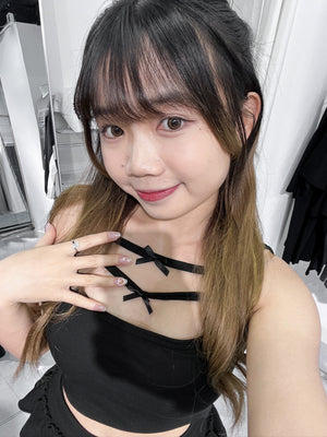 [HOT] 高質款! 2 RIBBONS CAMI TOP (Built-in Cap)/ 2色