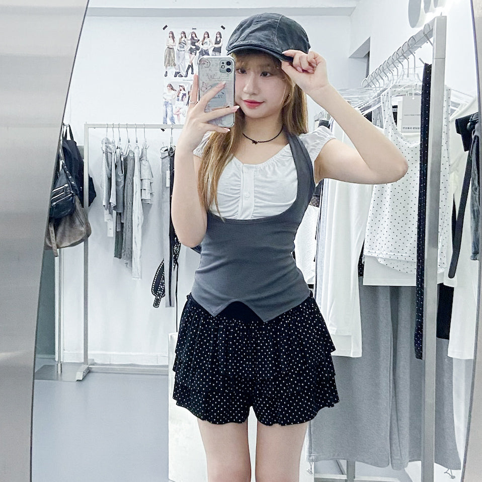 DOT DOT RUFFLE SKIRT PANTS/ 3色