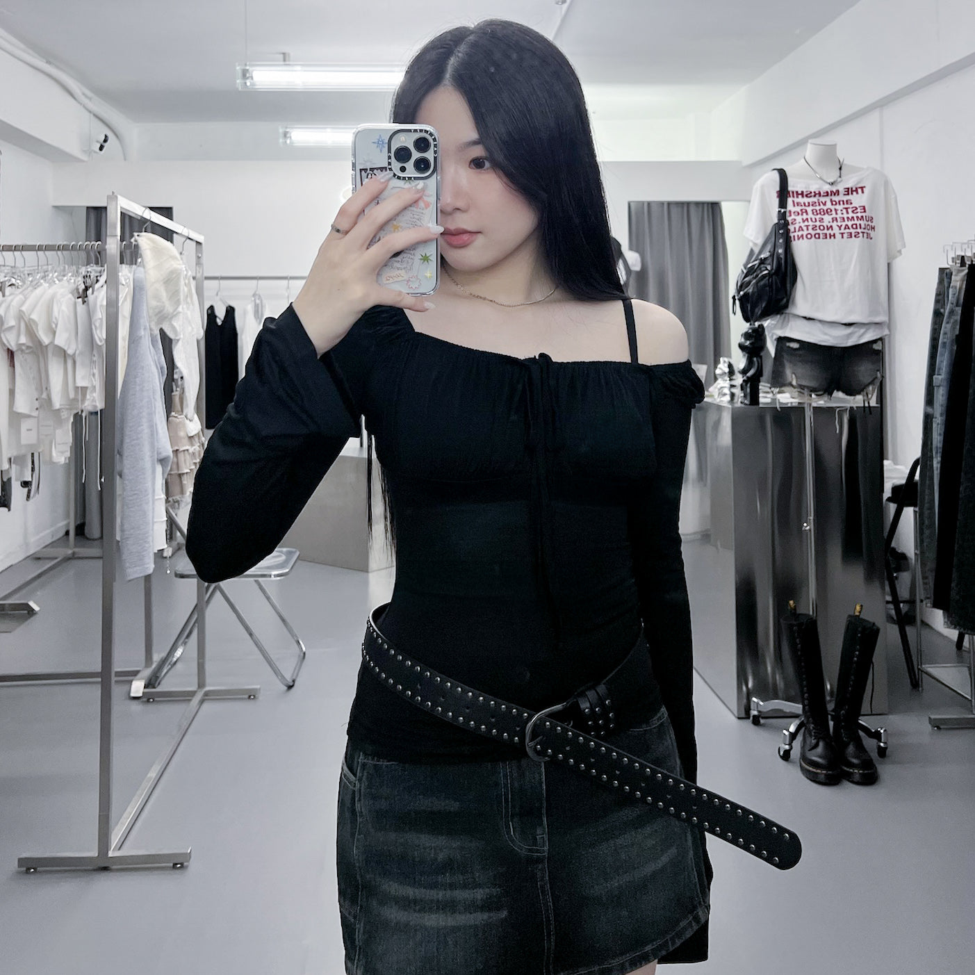 [2WAY] GLORILLA OFF SHOULDER & LONG SLEEVE TOP/ 2色