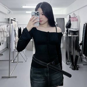 [2WAY] GLORILLA OFF SHOULDER & LONG SLEEVE TOP/ 2色