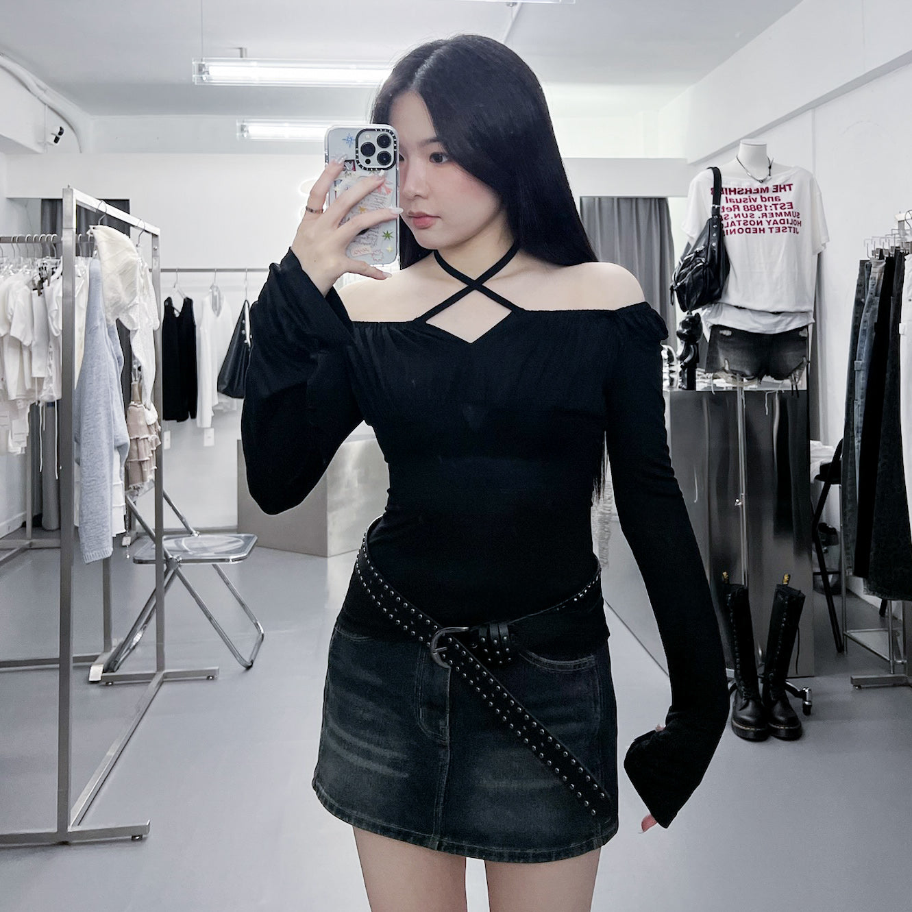 [2WAY] GLORILLA OFF SHOULDER & LONG SLEEVE TOP/ 2色