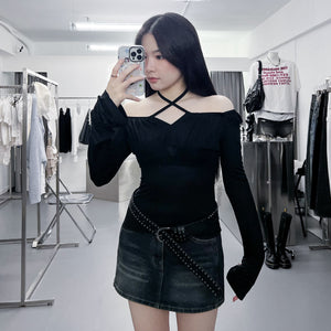 [2WAY] GLORILLA OFF SHOULDER & LONG SLEEVE TOP/ 2色