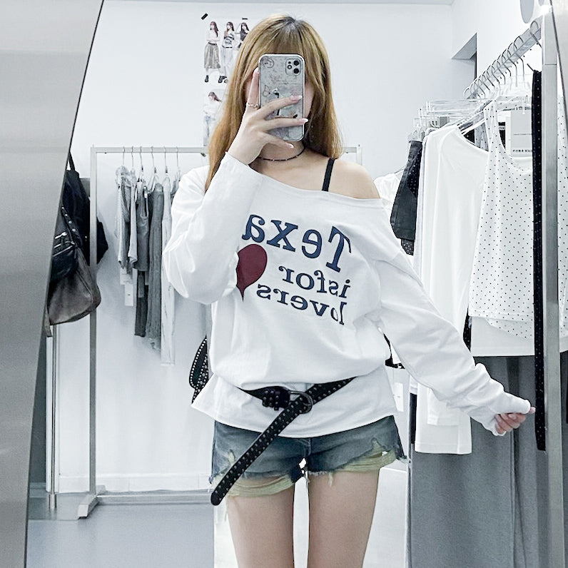 TEXAS IS FOR LOVERS OFF SHOULDER LONG SLEEVE/ 1色