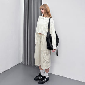 [UNISEX] 水洗BEST STRING CARGO BERMUDA PANTS/ 2色