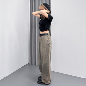 膊位鏤空WRINKLE HOODED CROP TEE/ 2色