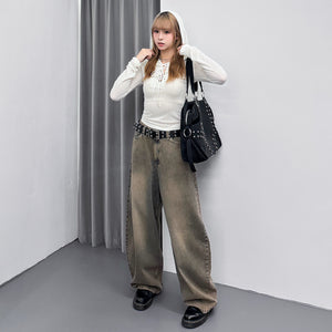 SEE- THROUGH HOODED LONG SLEEVE TOP/ 2色