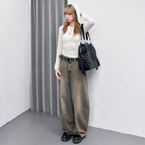SEE- THROUGH HOODED LONG SLEEVE TOP/ 2色