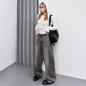 SEE- THROUGH HOODED LONG SLEEVE TOP/ 2色