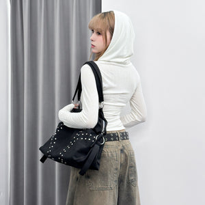 SEE- THROUGH HOODED LONG SLEEVE TOP/ 2色