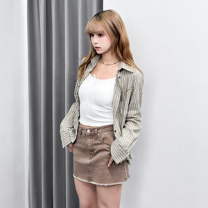 RIVET FRINGE MINI SKIRT/ 2色