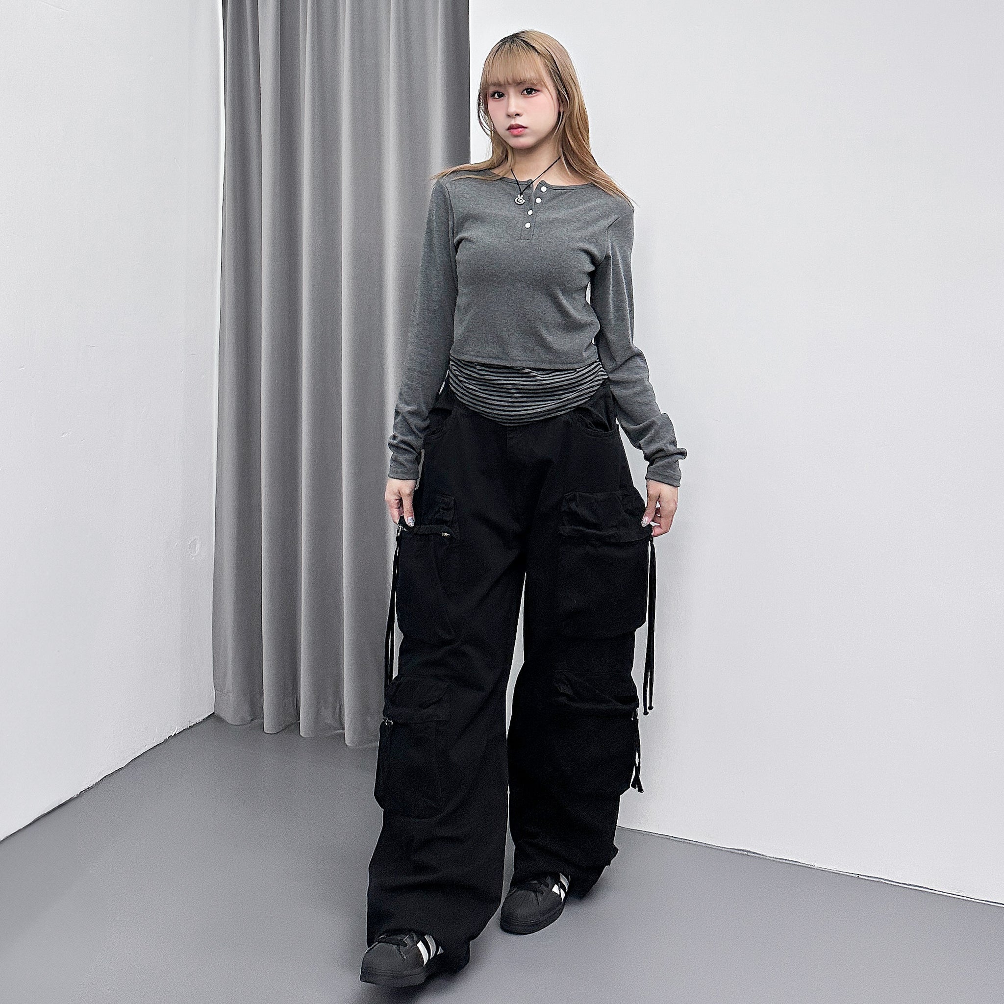 [UNISEX] 重磅3D POCKET WIDE PANTS/ 1色