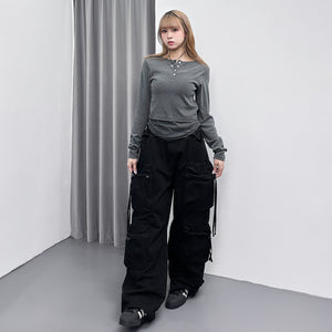 [UNISEX] 重磅3D POCKET WIDE PANTS/ 1色