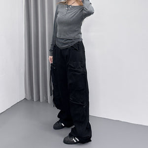 [UNISEX] 重磅3D POCKET WIDE PANTS/ 1色
