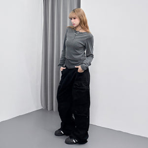 [UNISEX] 重磅3D POCKET WIDE PANTS/ 1色