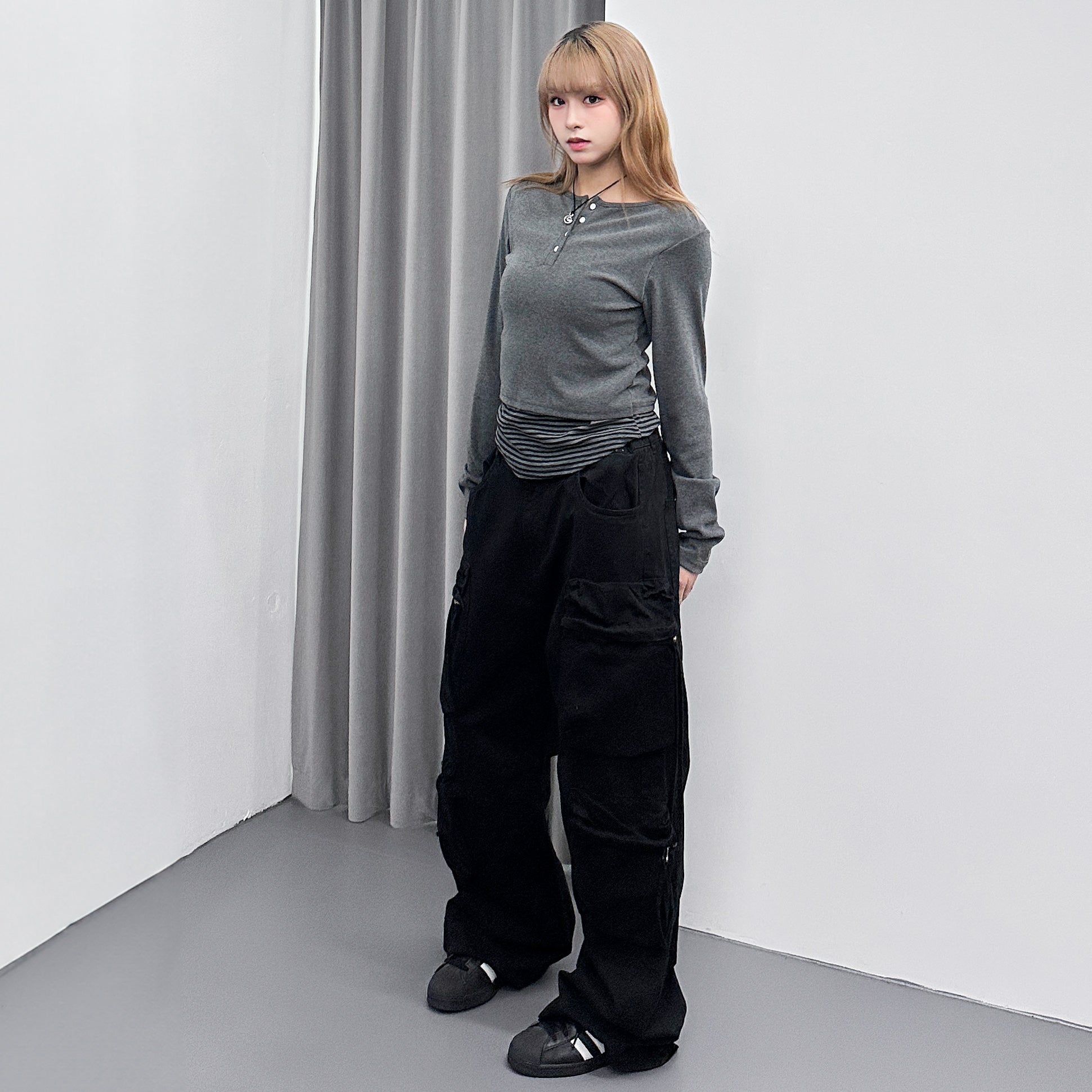 [UNISEX] 重磅3D POCKET WIDE PANTS/ 1色